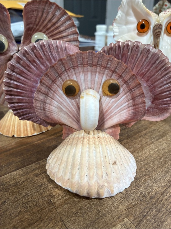 Other - Seashell Elephant Figurine in Pink and Cream